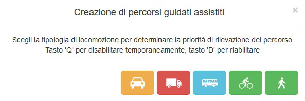 Pannello percorsi guidati assistiti