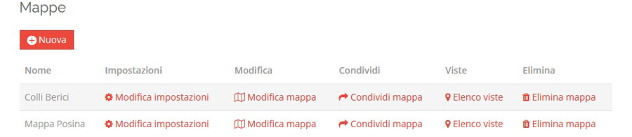 Map Maker Tool - Elenco viste