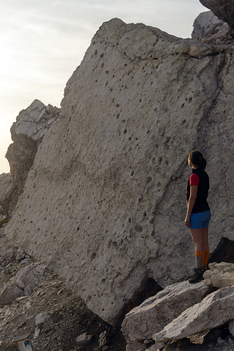 The rock with the dinosaur footprints (photo by Giacomo De Donà)